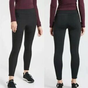 Athleta Headlands Hybrid Moto Tight Pant in Black Size 8